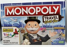 Monopoly Travel World Your Hasbro 4 Token Stampers Dry-Erase Gameboard 