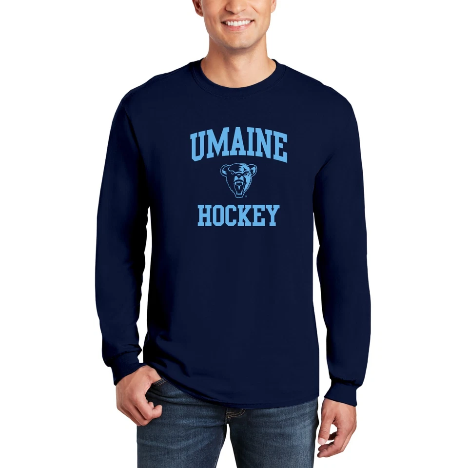 Maine Arch Logo Hockey Long Sleeve - Navy - Image 3 of 4