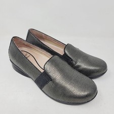 Dansko Womens Loafers Sz 6.5 M Metallic Lizard Print Addy Leather Slip On