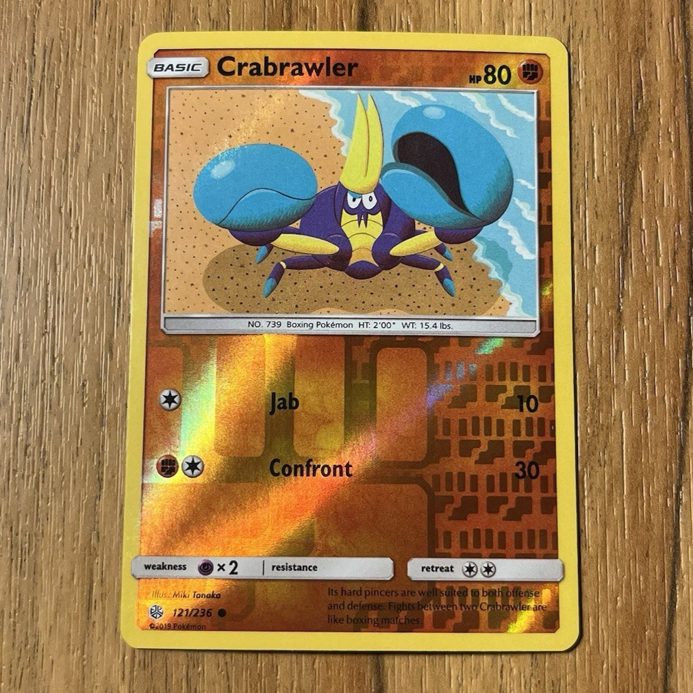 Crabrawler 121/236 Cosmic Eclipse Reverse Holo Pokemon Card NM