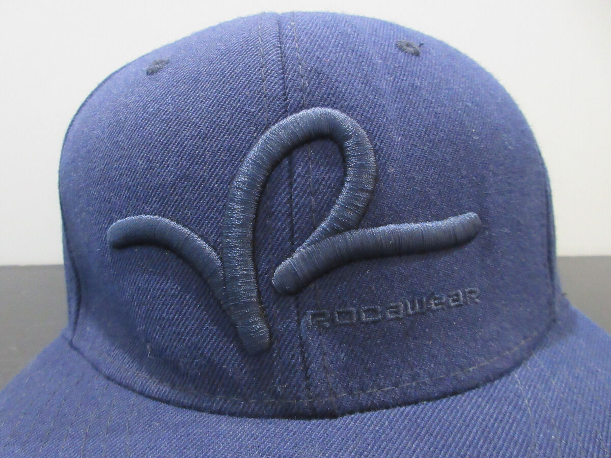 VINTAGE Rocawear Hat Cap Fitted Mens 7 1/4 Blue Jay Z Hip VINTAGE Rocawear Hat Cap Fitted Mens 7 1/4 Blue Jay Z Hip