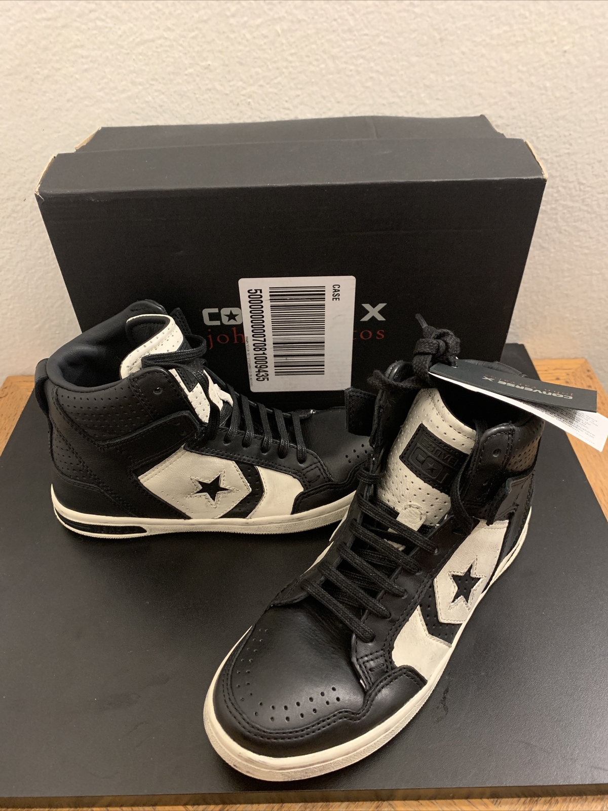 Respecto a Interior erupción New Converse John Varvatos Weapon Black White Leather Unisex 142965C Men Sz  5 | eBay