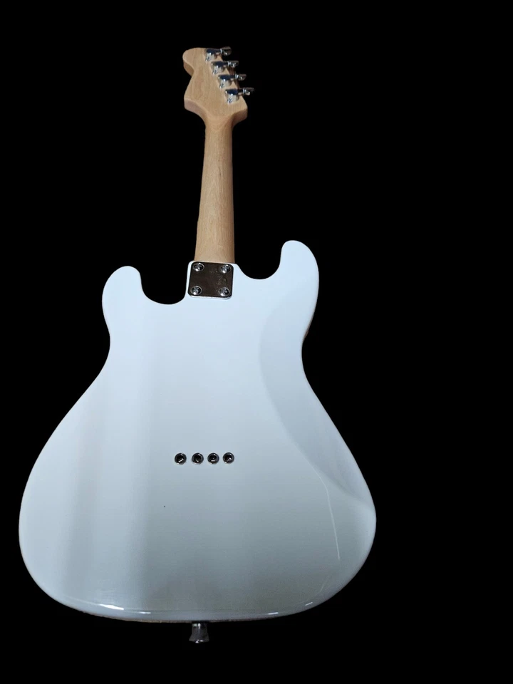 CUSTOM ELECTRIC UKULELE-NEW 4 STRING UKE SOLID BODY WHITE ELECTRIC TENOR UKULELE - Image 4 of 4