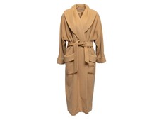 Vintage Tan Perry Ellis Long Wool Coat Size Us 8