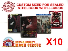 10x BLU-RAY STEELBOOK WITH J-CARDS (SIZE BR5) - CLEAR PLASTIC BOX PROTECTORS