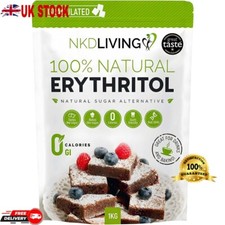 NKD Living 100% Natural Erythritol 1 Kg (2.2 lb) Granulated ZERO Calorie Sugar