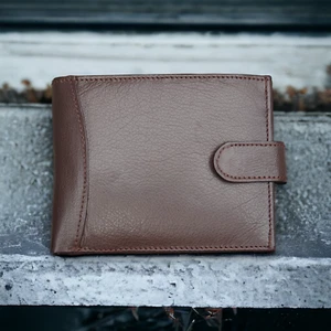 Man Brown Wallet RFID Protector Gents Real Leather Multi Cardholder 2 Zip Pocket