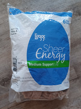 Leggs L'eggs Sheer Energy Control Top Nude Pantyhose, Sheer Toe, Size A, 6 Pairs