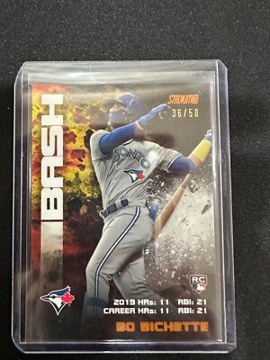 BO BICHETTE 2020 TOPPS STADIUM CLUB BURN BASH ORANGE RC ROOKIE #/50 SP HOF JAYS