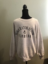 Boca Raton Beach Made In USA Color Gray Sweatshirt