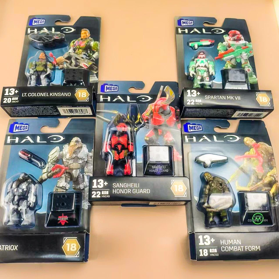 5Pcs Mega Construx Halo Heroes Series 18 Combat Form Atriox Honor Guard Spartan - Image 2 of 4