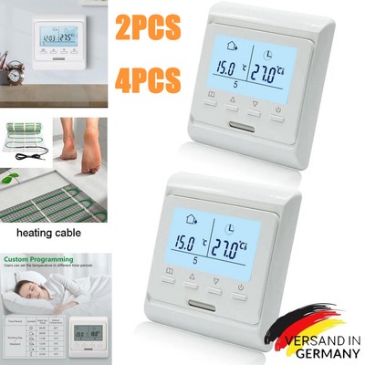 LCD Digital Thermostat Fussbodenheizung Programmierbar Unterputz mit fühler 16A