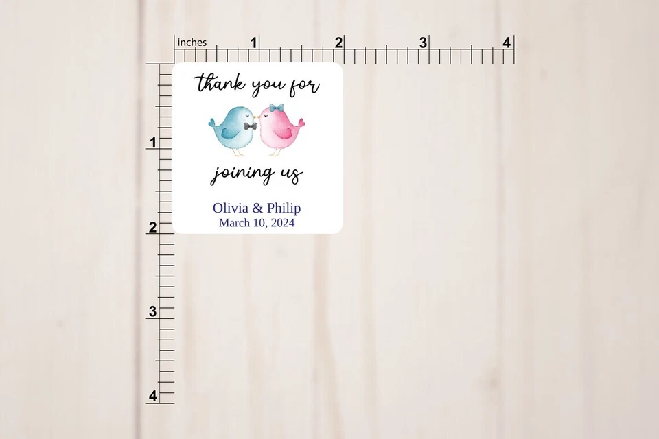 Custom Wedding Stickers | 2" x 2" Square Labels | Personalized Wedding Stickers - Image 2 of 2