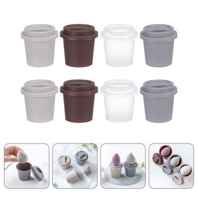 8 Stück Kaffeetasse Design Beauty Sponge Box Kosmetik Puderquaste Container Box