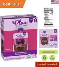 Just Prunes, 4  - Organic Baby Food Pouches, 3.5 oz Pouch Pack of 4