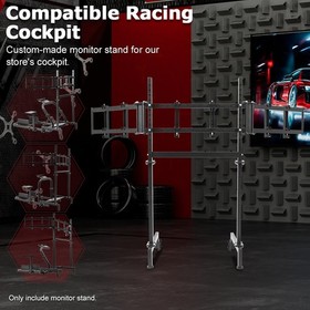 Zootopo Triple Monitor Mount Stand Fit For Round Tube Racing Simulator Cockpit