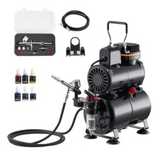 VEVOR Airbrush Pistolen Set Luftkompressor mit Tank 3 D&uuml;sen Acrylfarbe 1 Pistole