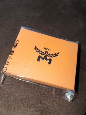 New MCM Brown Bifold Men's Wallet with Logo Pattern, Box and Authenticity Cards