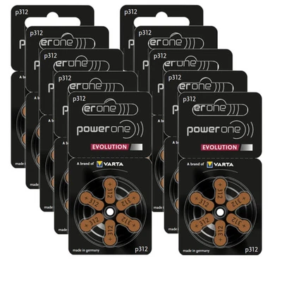 POWERONE Power One EVOLUTION P312 Hörgerätebatterien (60er Pack)
