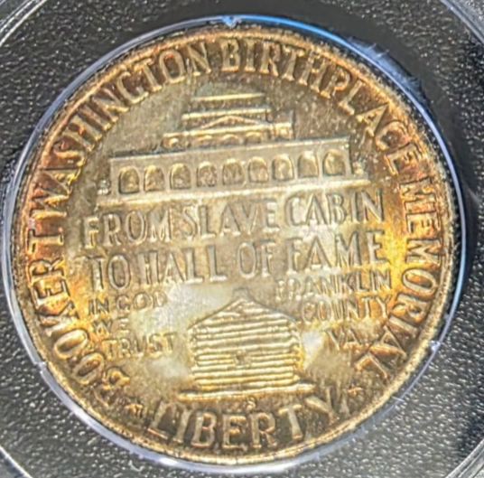 1946 S Booker T Washington PCGS Rattler MS65 CAC Dual Toned Amazing ...