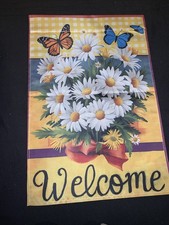 Welcome Summer Garden Flag 12  x18  Double Sided Polyester