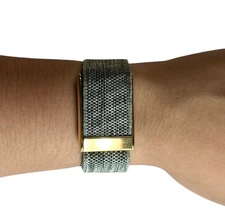 Whoop 5.0, One, & Peak Strap/Band – Green Woven Strap with Luxury GoldBuckle