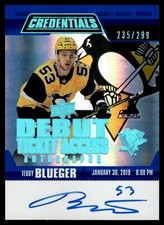 2019-20 Upper Deck Credentials Debut Ticket Access Autographs Teddy Blueger Auto