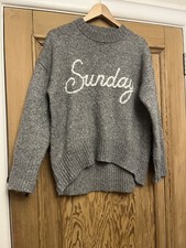 Womens George Grey Knitted  Sunday  Jumper Size Small generous size 