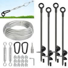 30 Inch Ground Anchors Heavy Duty, Shed Tie Down Anchor Kit with Galvanized C...