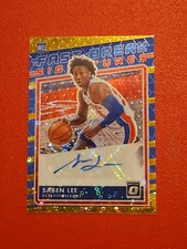 🏀#9/10 GOLD 2020-21 Optic #FB-SLE Saben Lee Fast Break Signatures Pistons