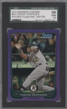 2012 Bowman Chrome Purple Refractor 145/199 Yoenis Cespedes #44 SGC 10 GEM m5x
