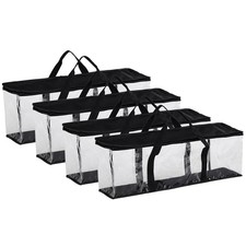 Clear Plastic CD DVD Media Storage Bags Organizer w/ Zipper and Carrying Handles