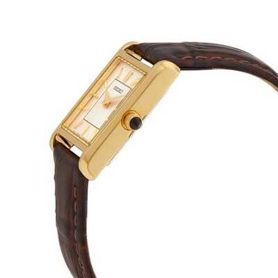 Seiko Essentials Quartz Light Champagne Dial Ladies Watch SWR066