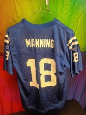 Reebok Indianapolis Colts Jersey Youth Large 14-16 Blue Peyton Manning 18 NFL