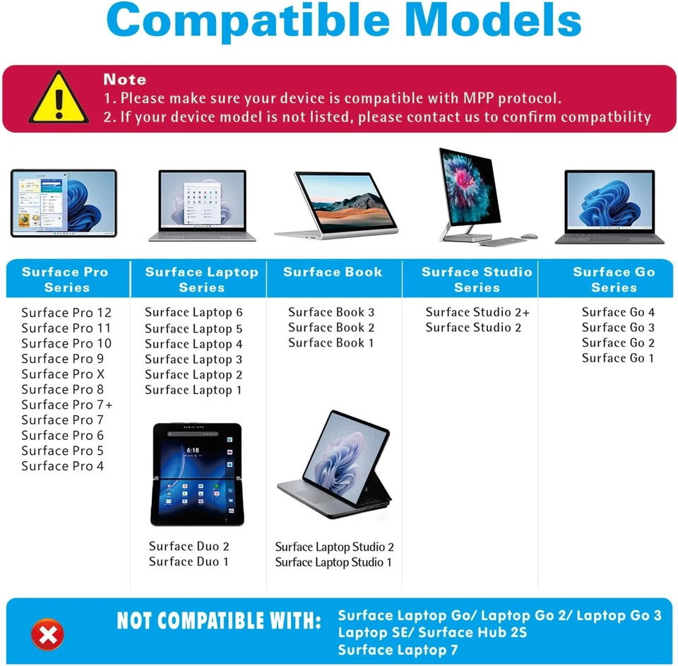 Penna Stilo per Microsoft Surface Pro11/10/9/8/X/7+/6/5/4/3/Surface 3, Surface G - Immagine 2 di 4