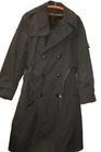 Mens Army Military Trench Coat Black Double Breasted Lined w/ Belt - 42R