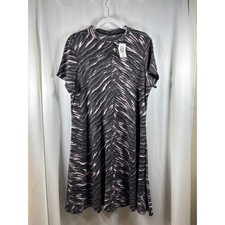 TORRID Women Plus Size 2 NEW Charcoal Pink Zebra Print Short Sleeve Dress