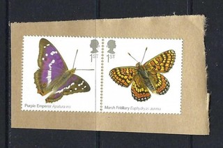 United Kingdom UK Butterflies on piece. Fine Used. FU.