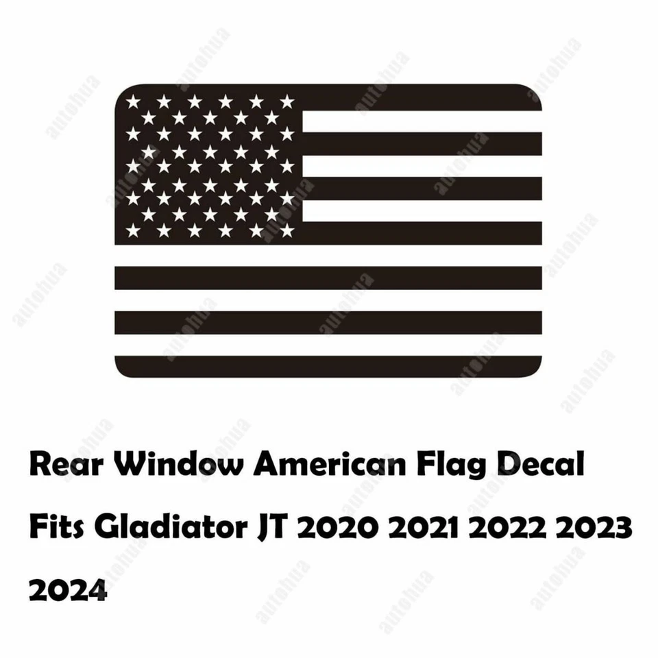 Calcomanía de vinilo precortado ventana media trasera bandera de EE. UU. para Jeep Gladiator 20-25 Foto 2 de 4