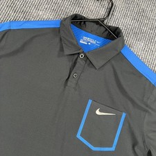 Nike Golf Tour Performance Polo Shirt Mens Large Black Blue Short Sleeve Casual