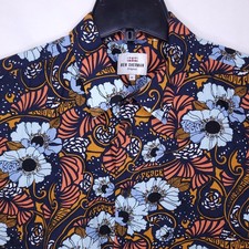 Ben Sherman Shirt Mens XL Floral Psychedelic Short Sleeve AOP Original