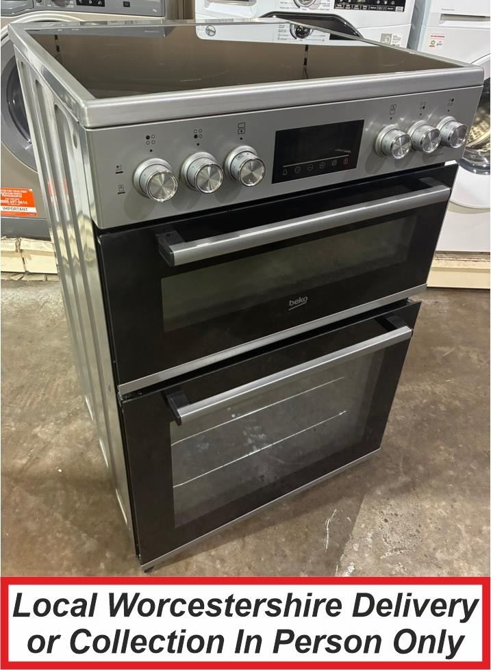 Beko FDC6731S Silver Electric Cooker Double Oven Ceramic Hob 60cm PEC