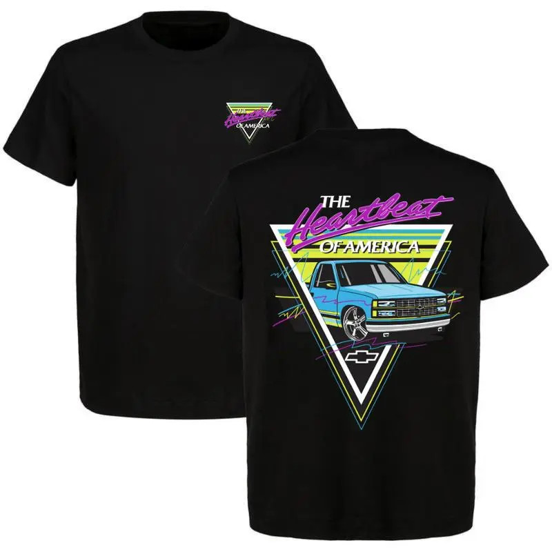 The Heartbeat of America Chevrolet T-Shirt ? Retro 80s Vibe Chevy Pickup Graphic