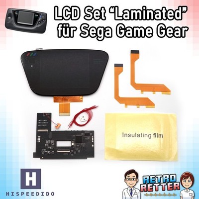 HISPEEDIDO Game Gear IPS Set Laminated Sega XL LCD Mod Kit Screen Display