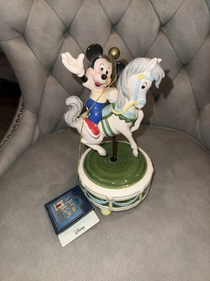 Schmid Disney Mickey Mouse Club March Carousel Horse Music Box Handmade in box