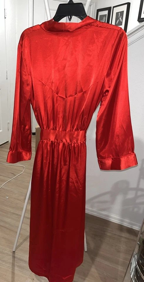 Morgan Taylor женщин 3 изделия шелковистый красный lounge носить брюки халат комплект PJ Sz M красный - Изображение 3 из 4