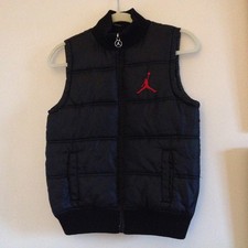 NIKE Air Michael Jordan Boys Small 8-10 Black Puffer Vest Quilted Embroidered