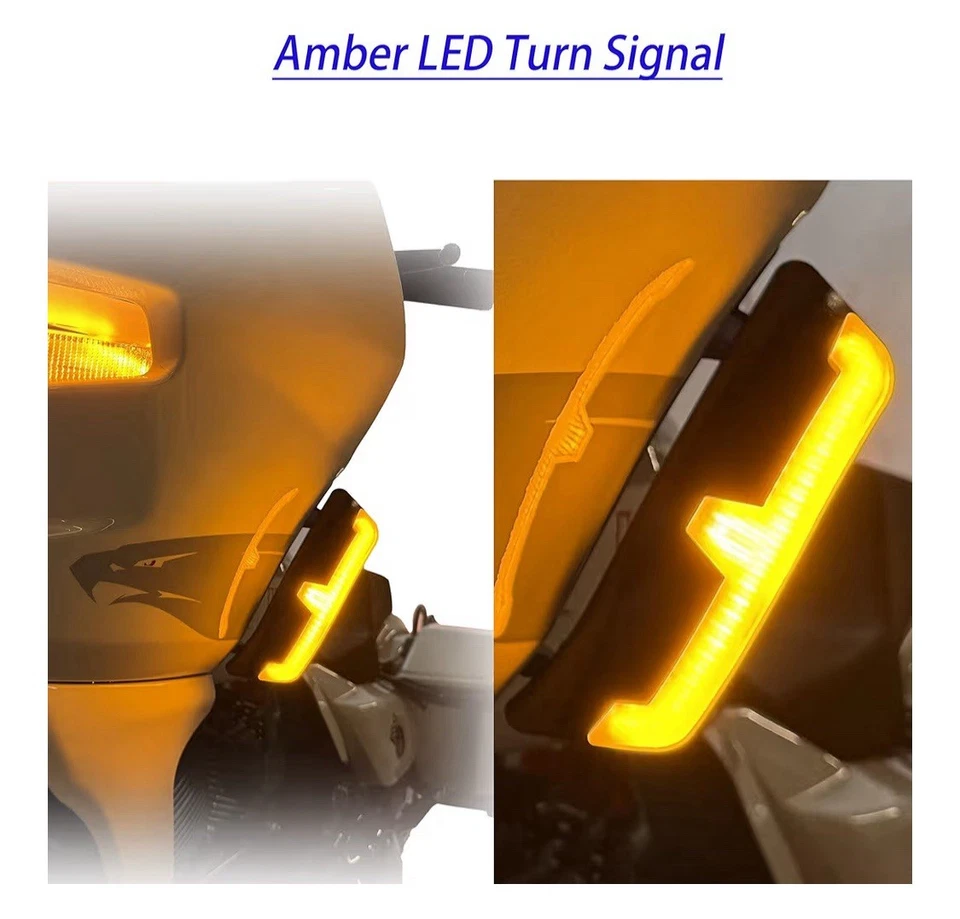 Adjustable Spoiler Windshield Deflectors with LED Lights for Harley 2023-2025 - Image 4 of 4