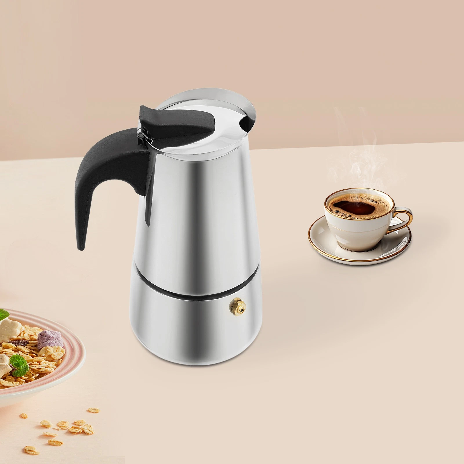 Stovetop Espresso Maker Stainless Steel Italian Coffee Machine Maker Moka Pot