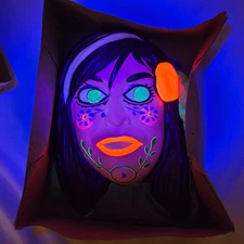 Bland Charnas Hippie Girl Halloween Mask Black Light Reactive Mask Only Box